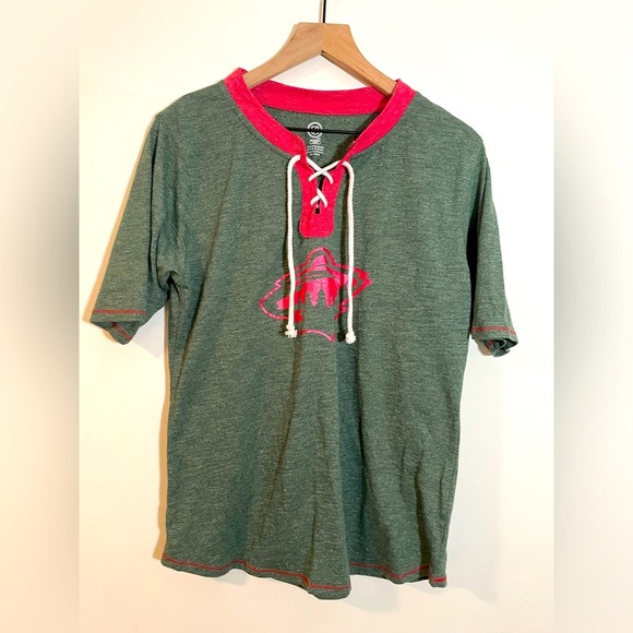 NHL Minnesota Wild Athletic Equipment Shirt Women Size XL 16/18 Lace Up - Picture 1 of 7